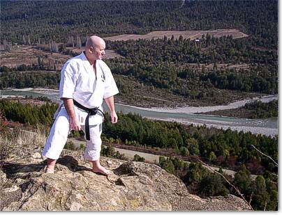 El Maestro Cantore en el Mirador del Azul, El Bolson Patagonia Argentina