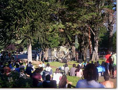Plaza Pagano recital, El Bolson Patagonia Argentina