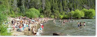 Lago Puelo en Verano Camping La Playita